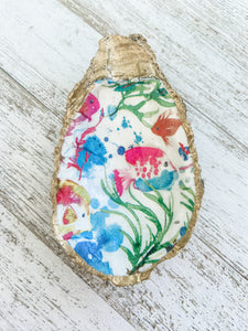 Tropical Fish Oyster Shell Ring Dish