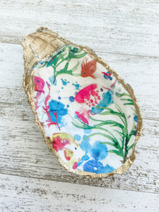Tropical Fish Oyster Shell Ring Dish