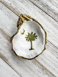 Palmetto Tree & Crescent Moon Oyster Shell Ring Dish