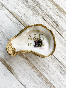 Personalized Wedding Oyster Shell Ring Dish