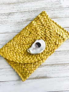 Yellow Oyster Shell Clutch