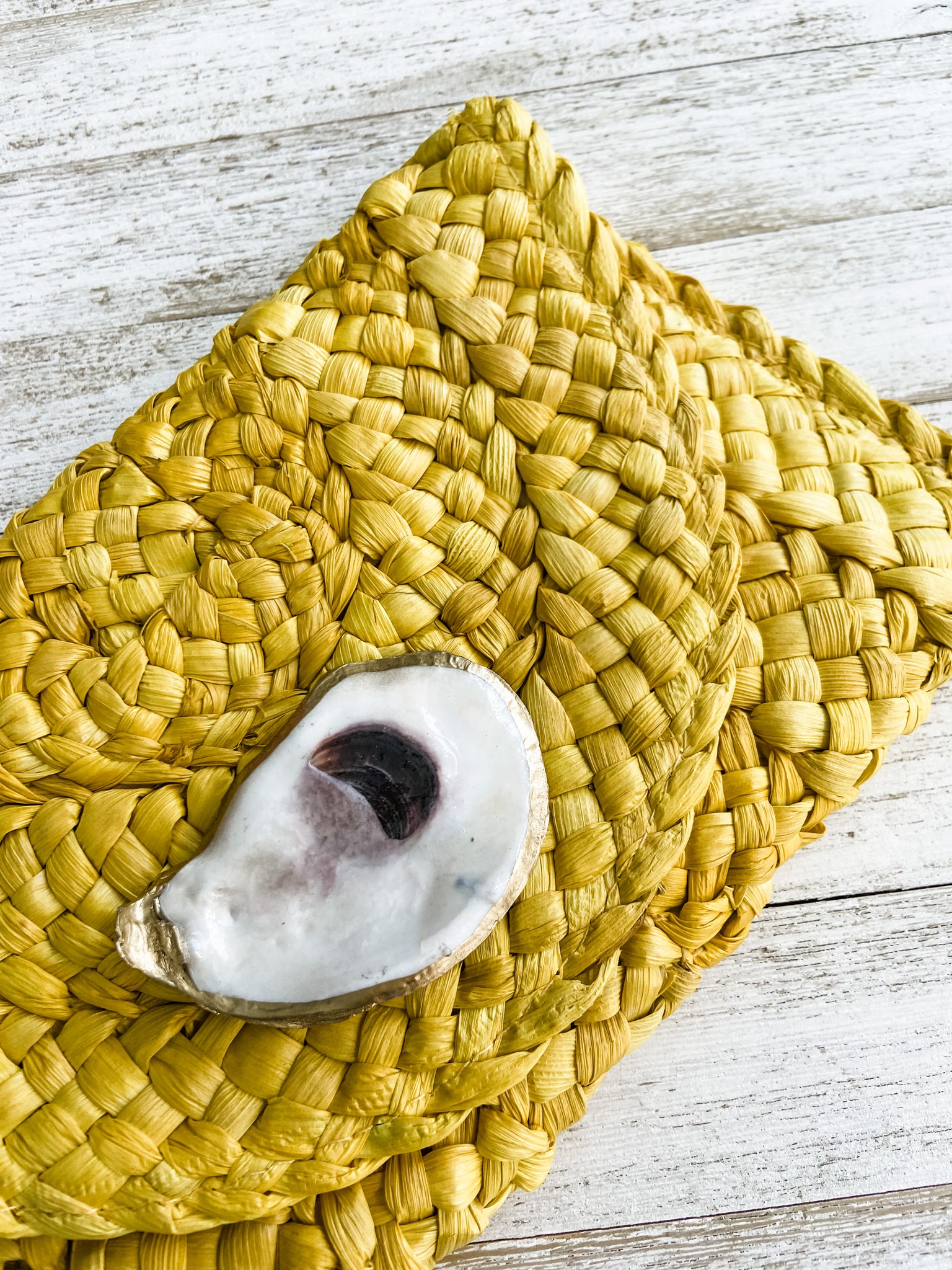 Yellow Oyster Shell Clutch