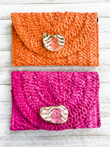 Tiger Oyster Shell Clutch