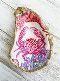 Pink Crab Oyster Shell Ring Dish