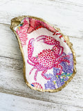 Pink Crab Oyster Shell Ring Dish