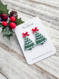 Snowy Christmas Tree Earrings