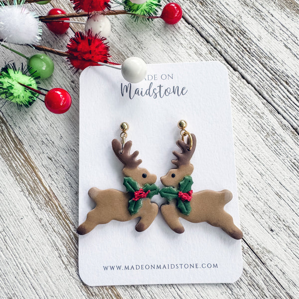 Flying Reindeer Earrings