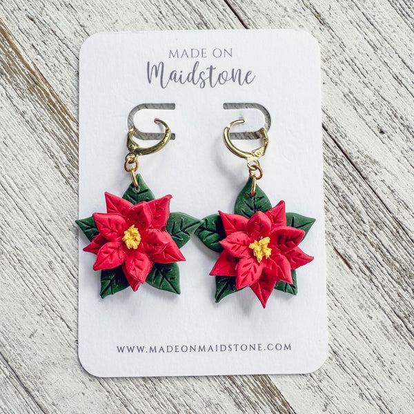 Poinsettia Earrings