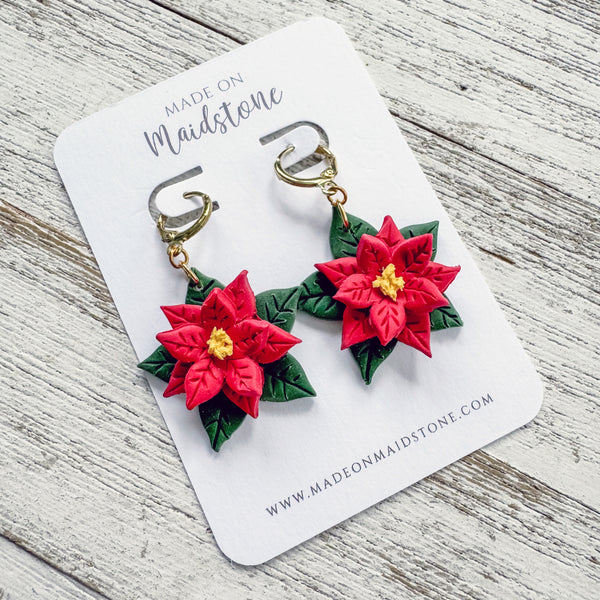 Poinsettia Earrings