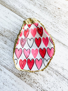 Bold Hearts Oyster Shell Ring Dish