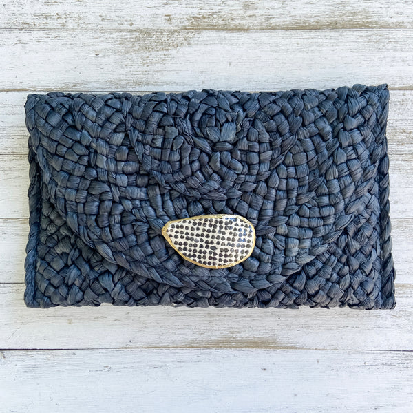 Polka Dot Oyster Shell Clutch