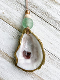 Gilded Oyster Shell Ornament - Coastal Collection