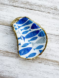 Blue Fish Oyster Shell Ring Dish