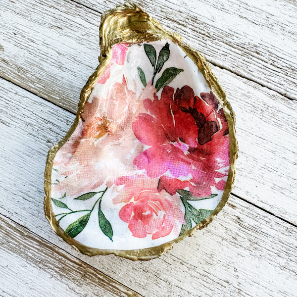 Peony Oyster Shell Ring Dish