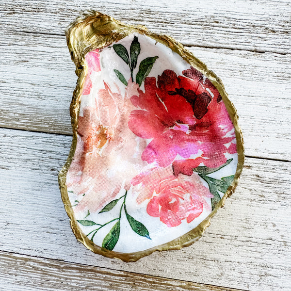 Peony Oyster Shell Ring Dish