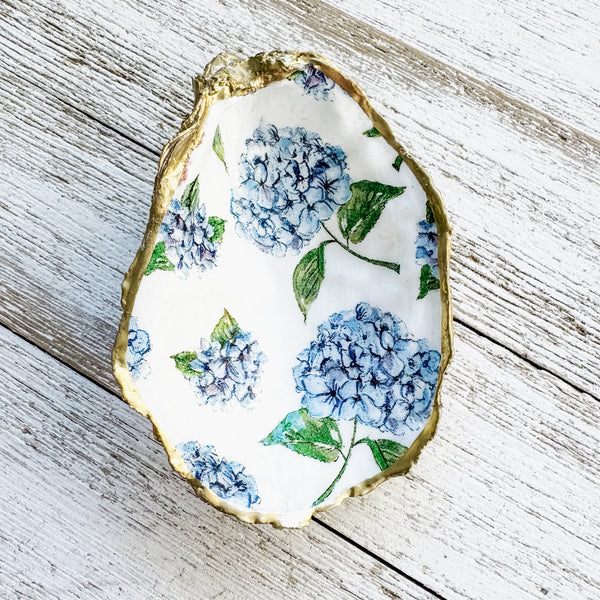 Hydrangea Oyster Shell Ring Dish