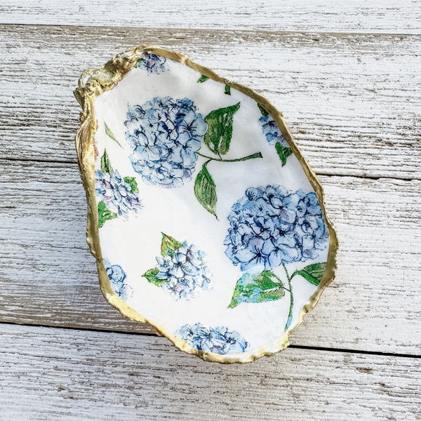 Hydrangea Oyster Shell Ring Dish