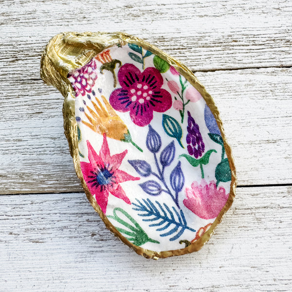 Spring Medley Oyster Shell Ring Dish