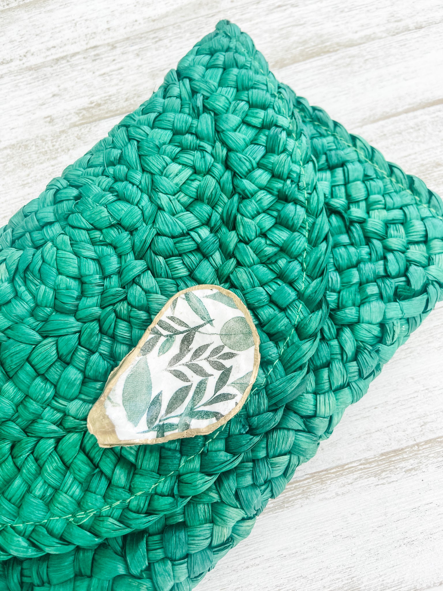 Botanical Oyster Shell Clutch