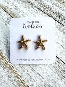 Gold Starfish Studs