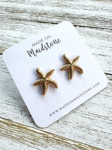 Gold Starfish Studs