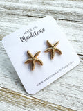 Gold Starfish Studs