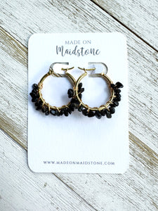 Tumbled Gemstone Hoops