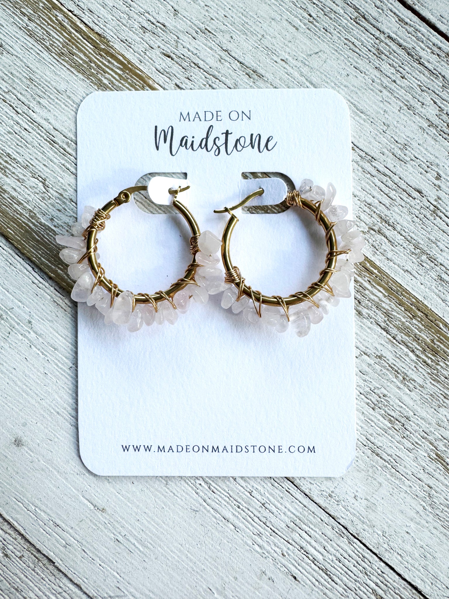 Tumbled Gemstone Hoops
