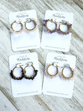Tumbled Gemstone Hoops