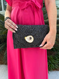 Black Oyster Shell Clutch