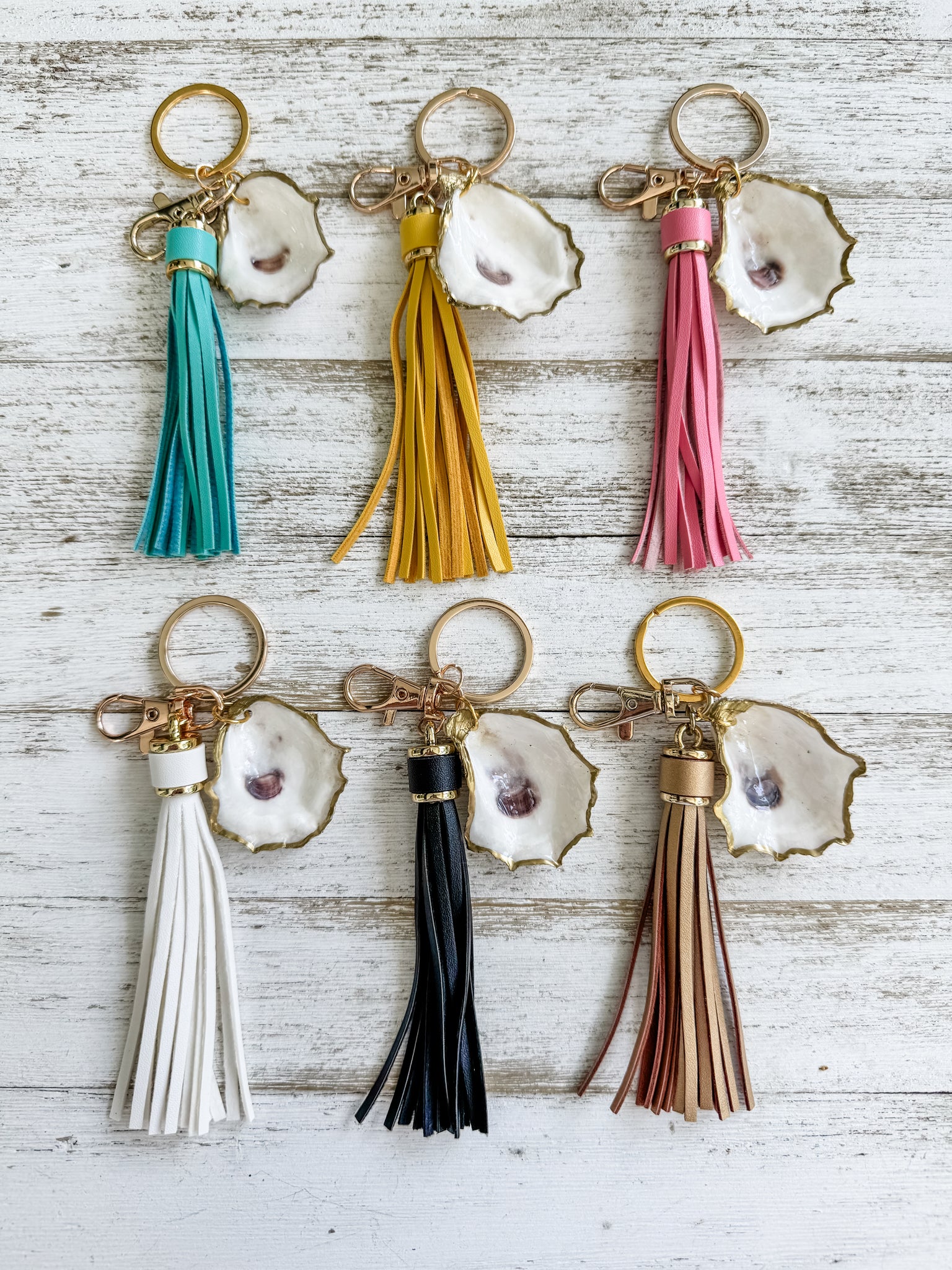 Oyster Shell Keychain
