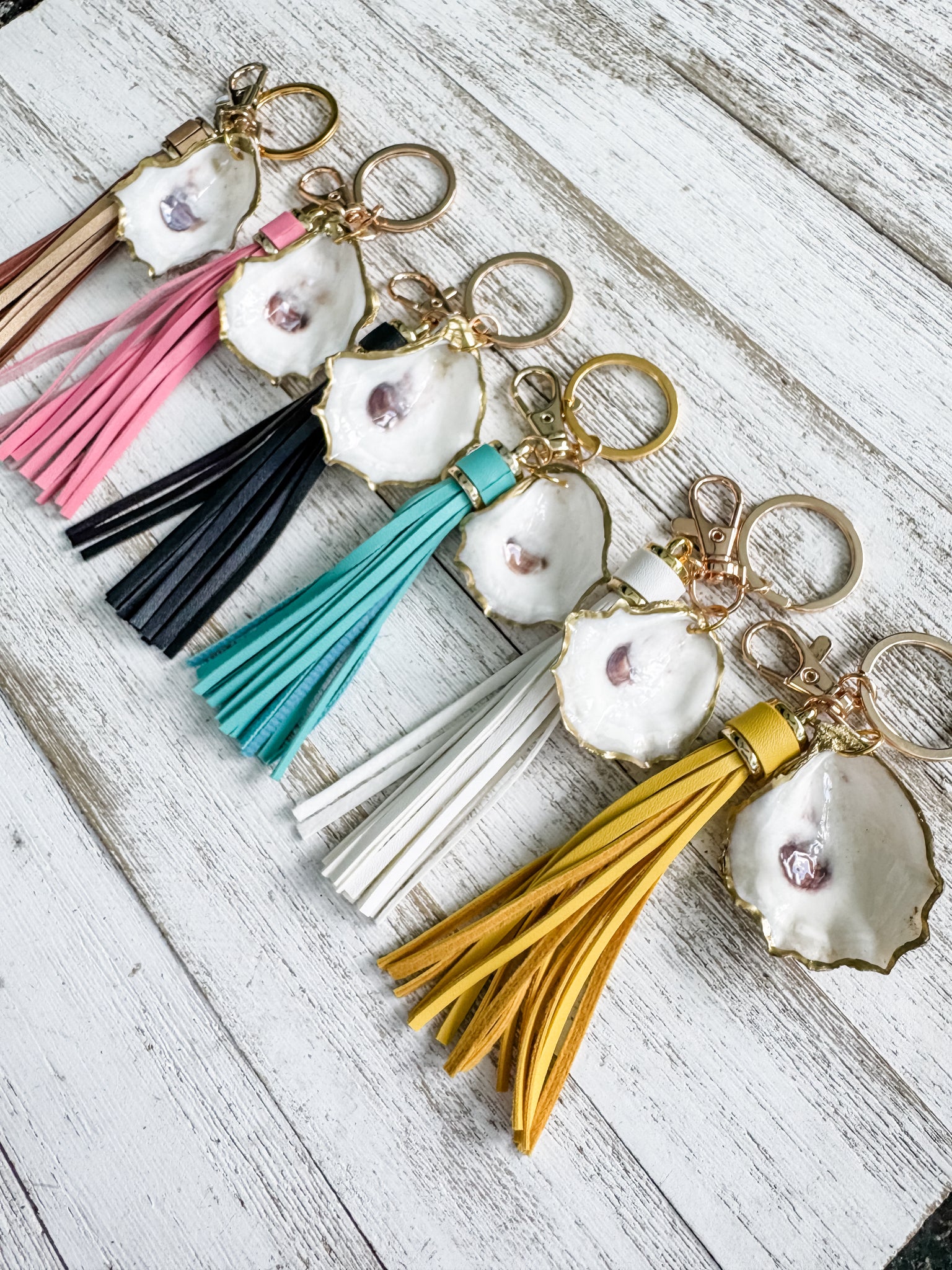 Oyster Shell Keychain