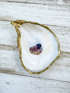 Gilded Oyster Shell Ring Dish