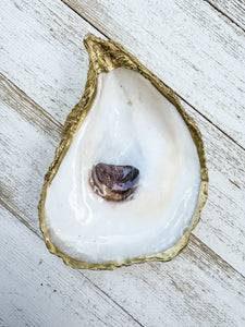 Gilded Oyster Shell Ring Dish