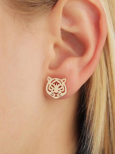 Gold Tiger Head Studs