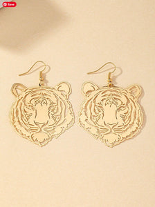 Gold Tiger Earrings