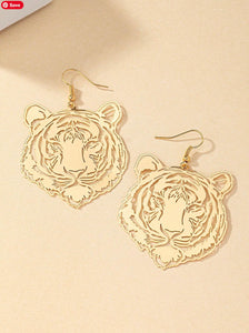 Gold Tiger Earrings