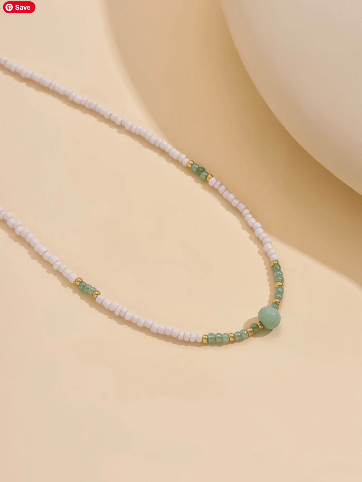 Green Beaded Choker Necklace