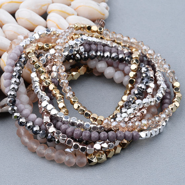 Faceted Beaded Stretch Bracelets