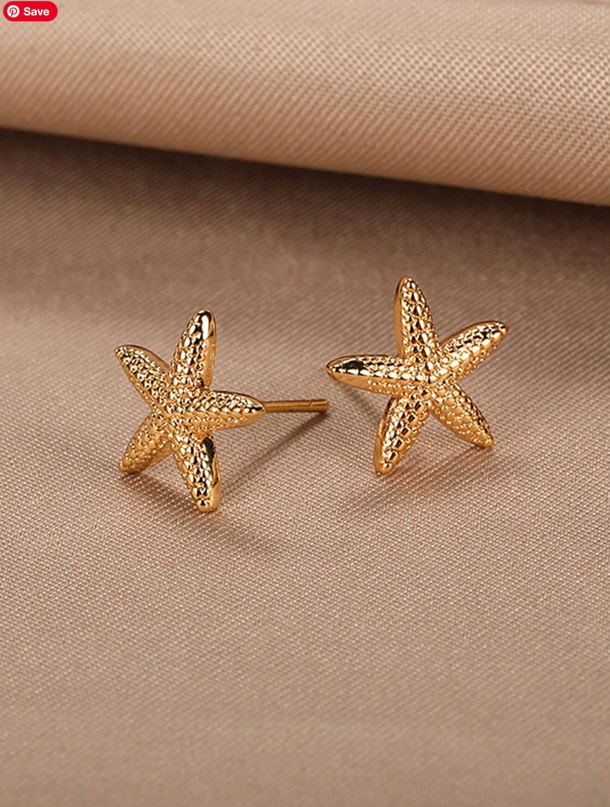 Gold Starfish Studs
