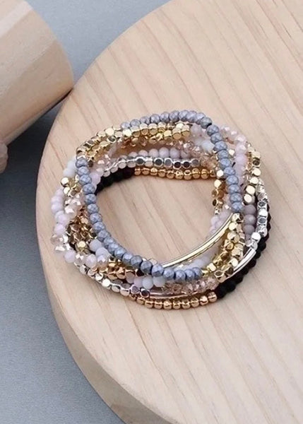 Faceted Beaded Stretch Bracelets