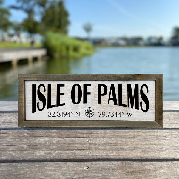 Isle of Palms GPS Coordinates Sign