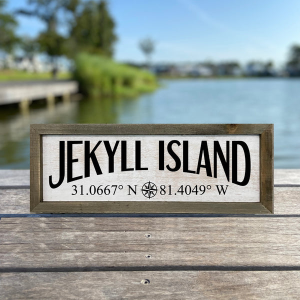 Jekyll Island GPS Coordinates Sign