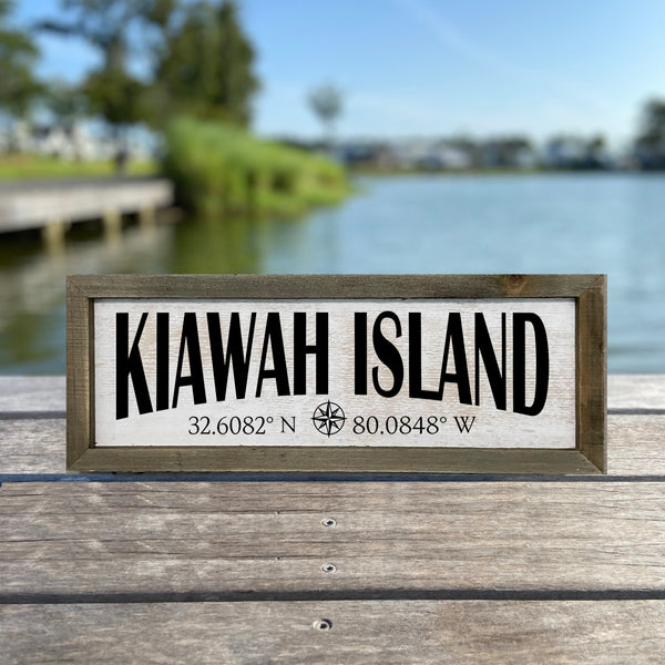 Kiawah Island GPS Coordinates Sign