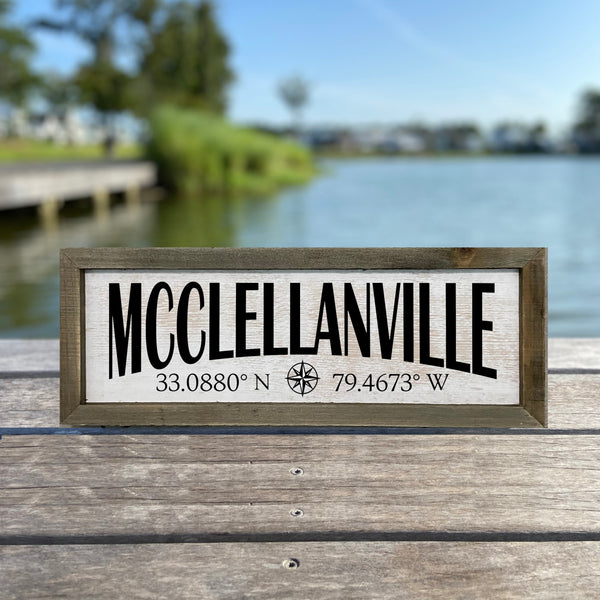 McClellanville GPS Coordinates Sign