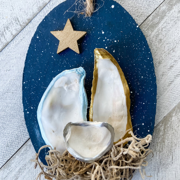 Oyster Shell Nativity Ornament