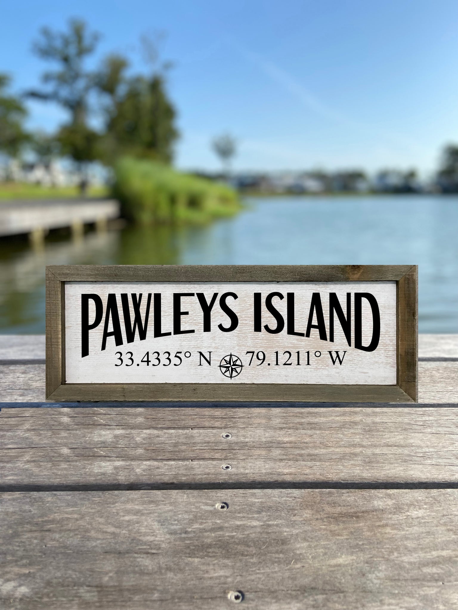 Pawleys Island GPS Coordinates Sign