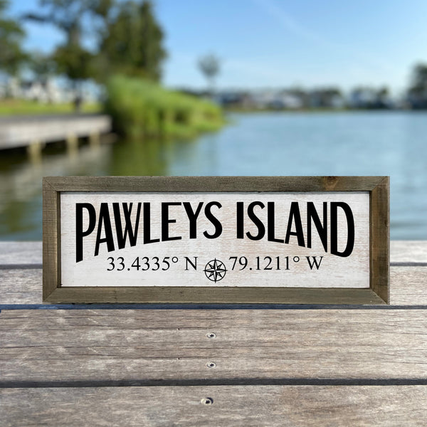 Pawleys Island GPS Coordinates Sign