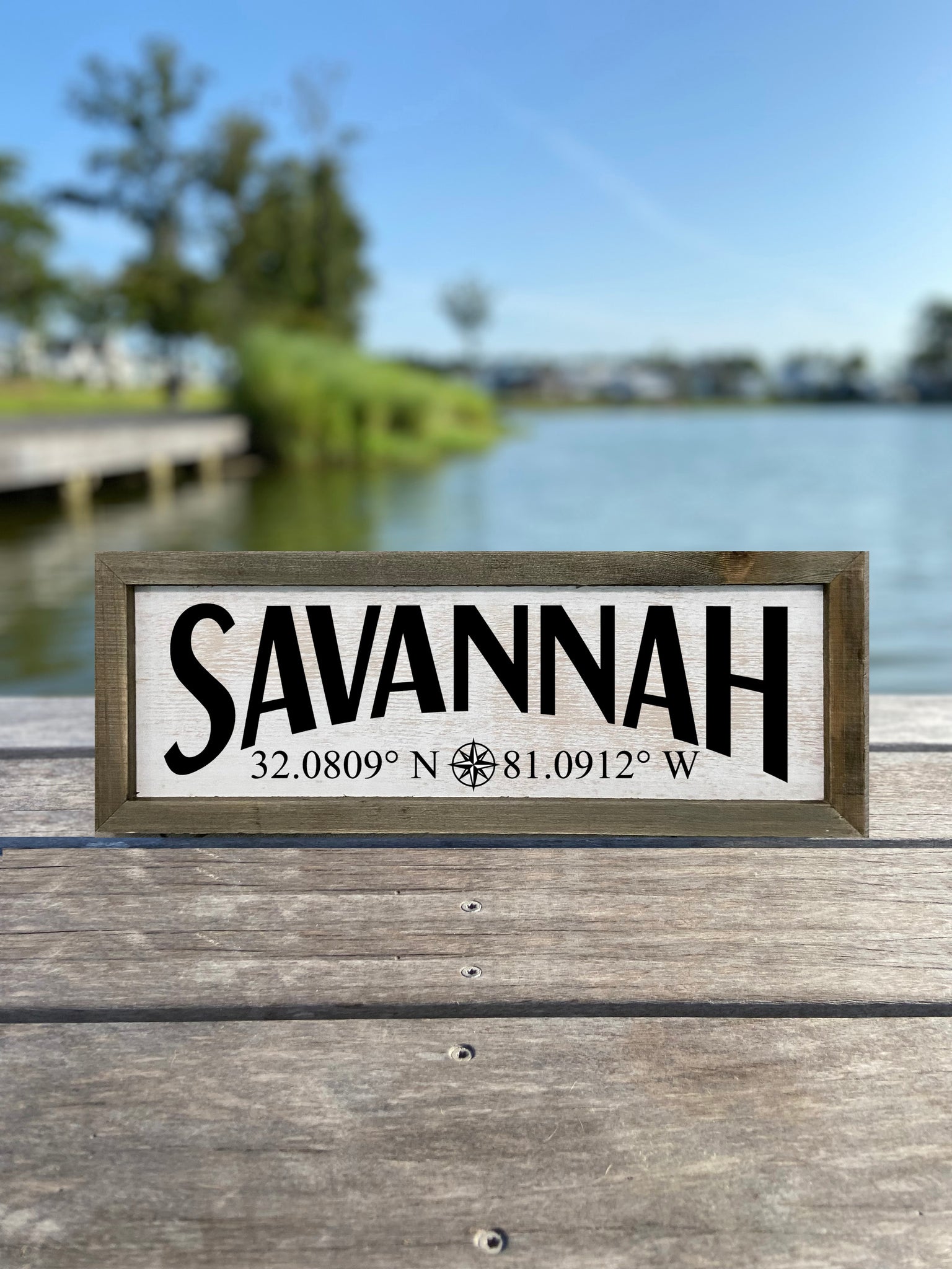 Savannah GPS Coordinates Sign