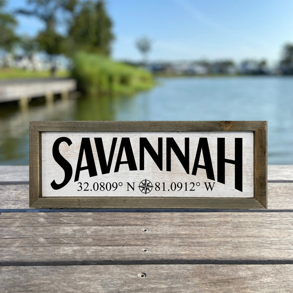 Savannah GPS Coordinates Sign